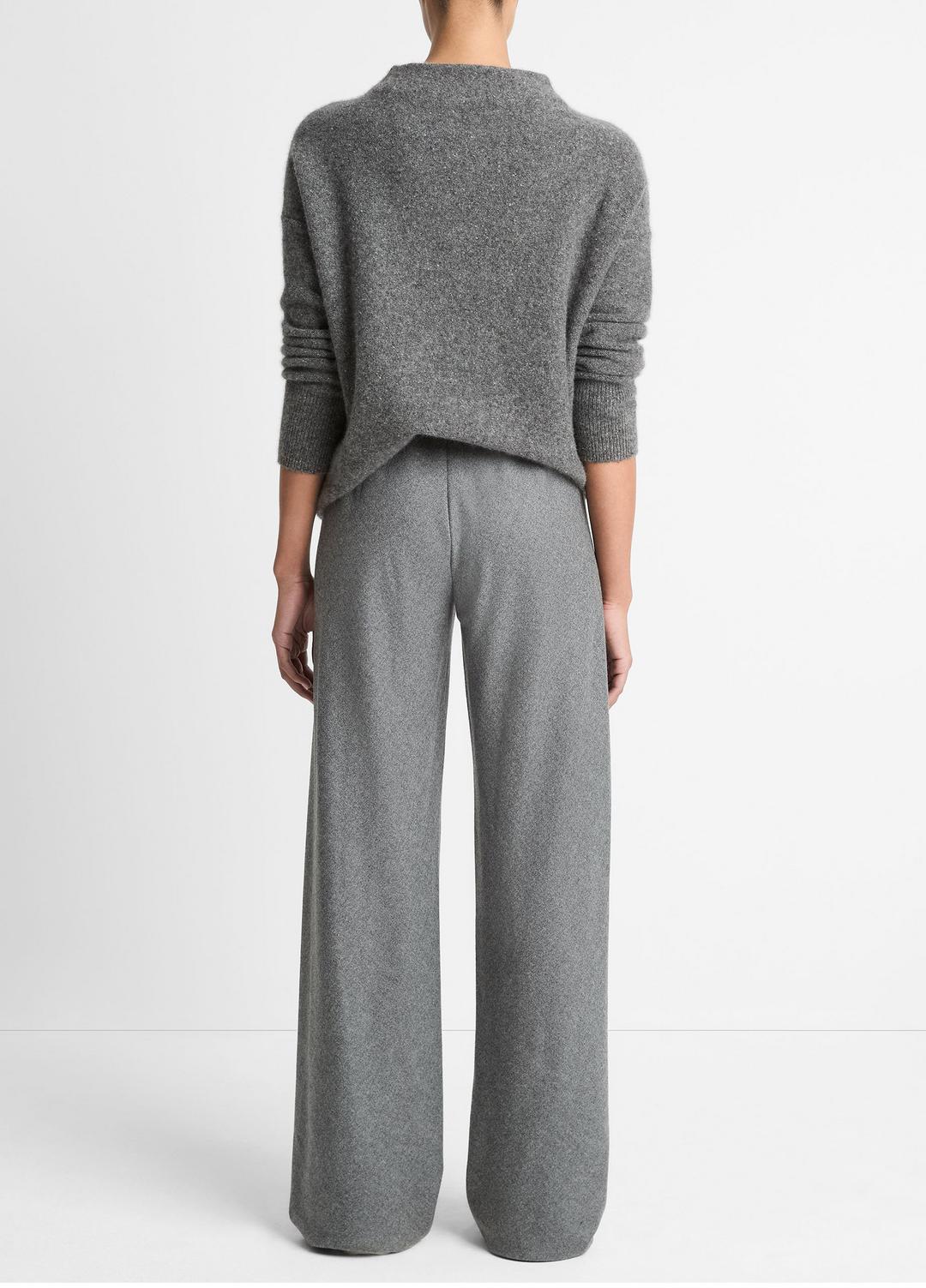 Italian Wool-Blend High-Waist Bias Pant in Trousers MEDIUM HEATHER GREY | VINCE Women