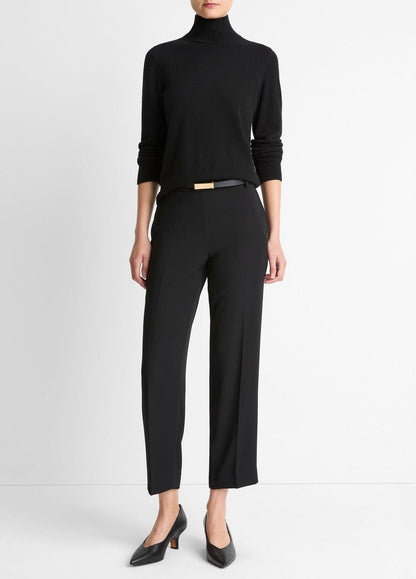 Crepe Tapered Pull-On Pant in Trousers BLACK | VINCE Women
