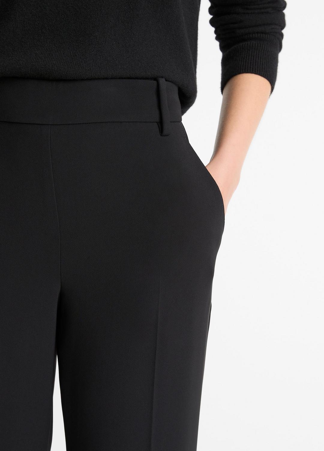 Crepe Tapered Pull-On Pant in Trousers BLACK | VINCE Women