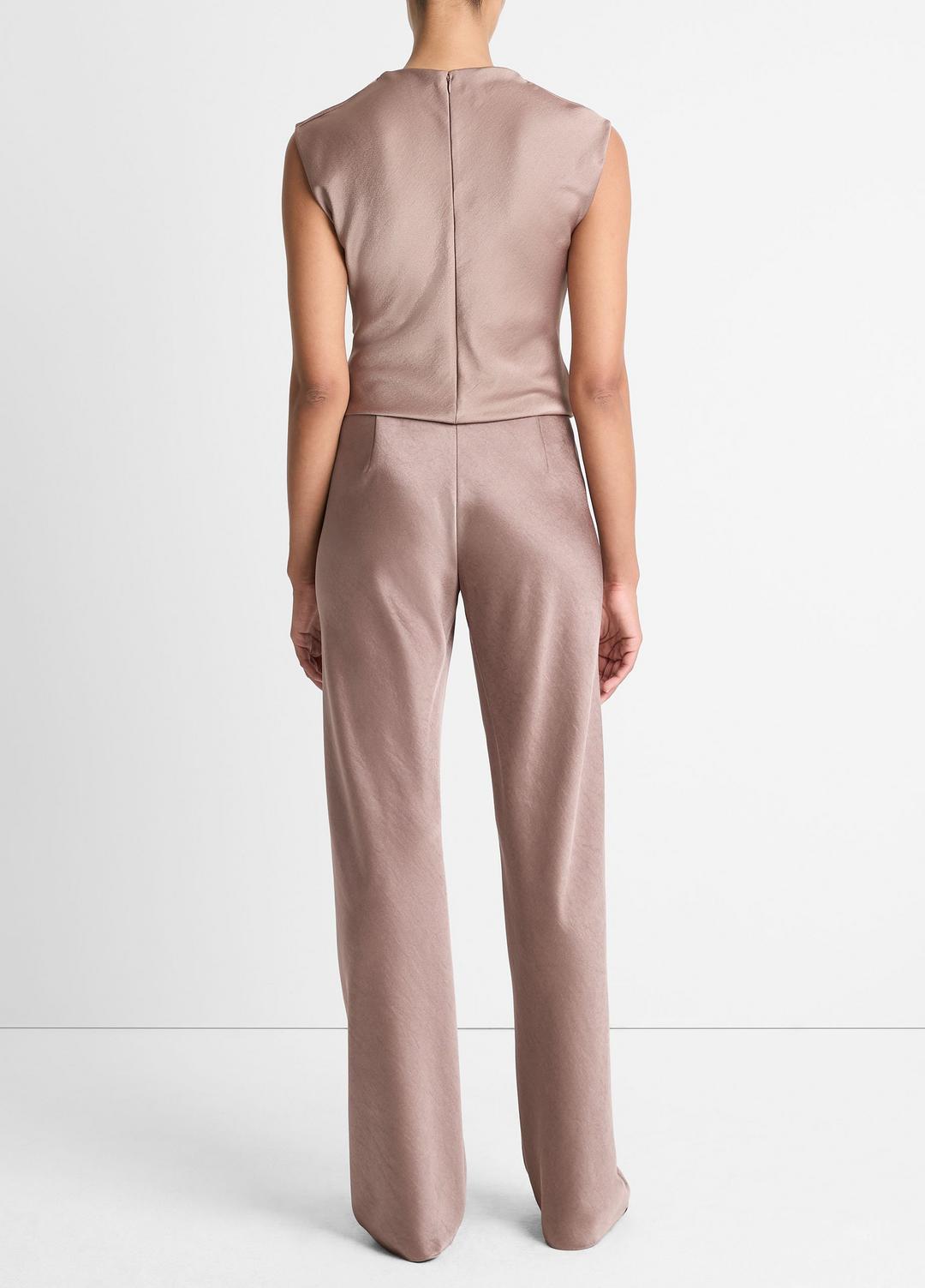 Colette High-Rise Fluid Satin Bias Pant in Trousers MAUVE LILAC | VINCE Women