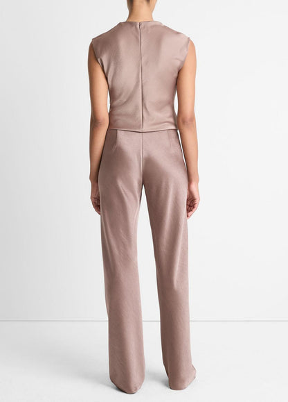 Colette High-Rise Fluid Satin Bias Pant in Trousers MAUVE LILAC | VINCE Women