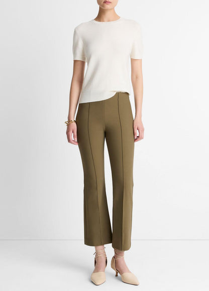 Niki Mid-Rise Pintuck Crop Flare Pant in Trousers CYPRESS | VINCE Women