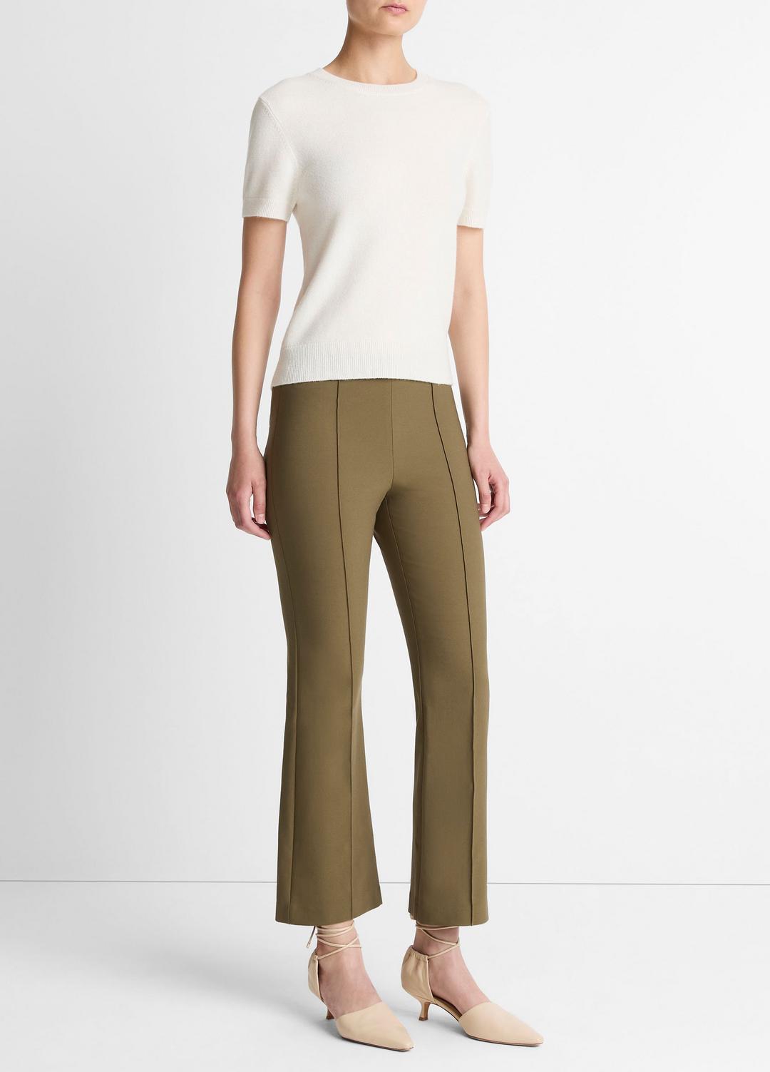 Niki Mid-Rise Pintuck Crop Flare Pant in Trousers CYPRESS | VINCE Women