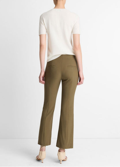 Niki Mid-Rise Pintuck Crop Flare Pant in Trousers CYPRESS | VINCE Women