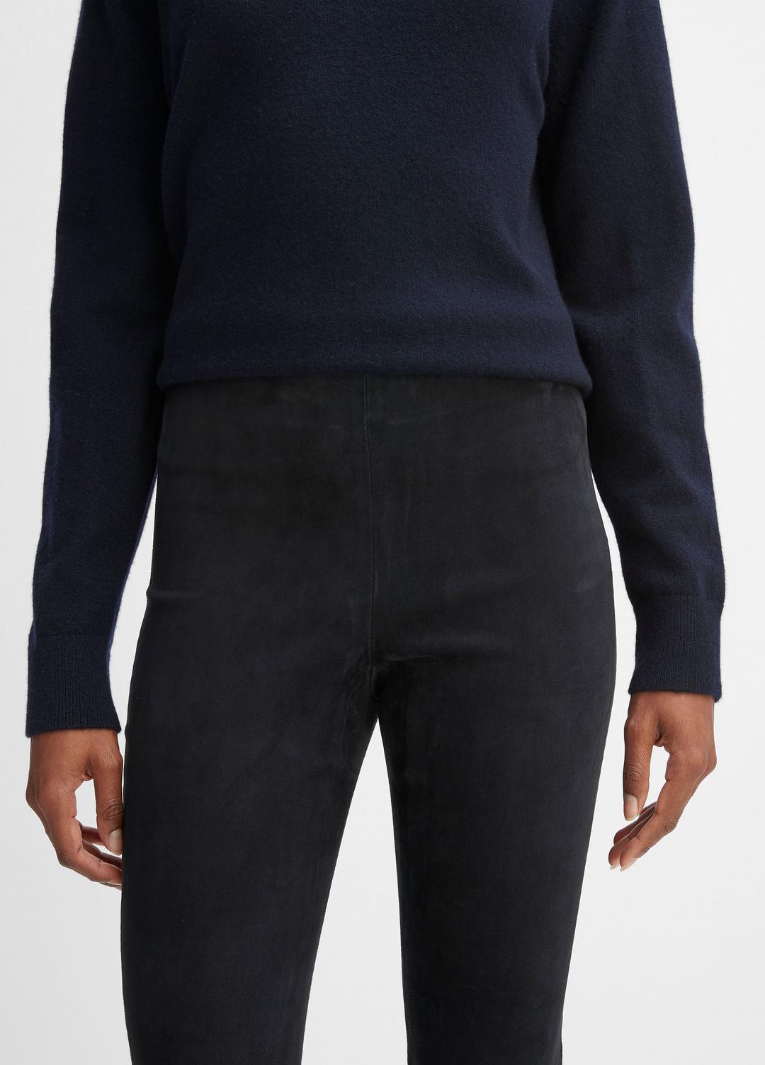 Stretch Suede Split Hem Crop Legging in Leggings COASTAL BLUE | VINCE Women