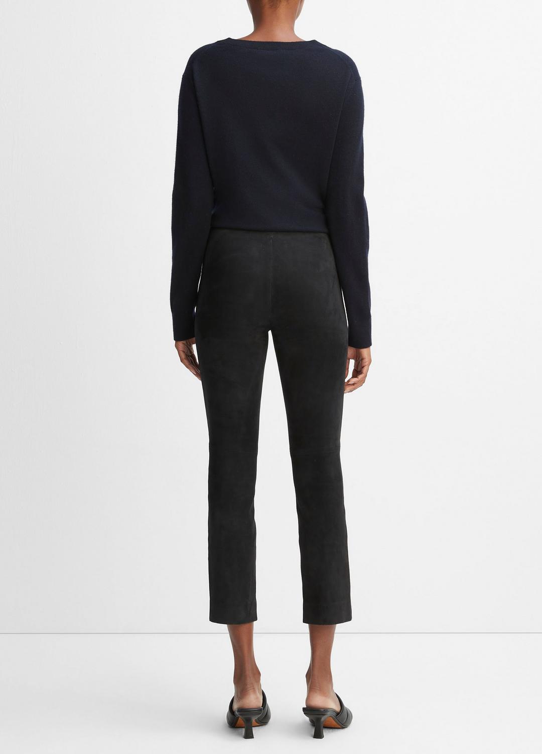 Stretch Suede Split Hem Crop Legging in Leggings COASTAL BLUE | VINCE Women