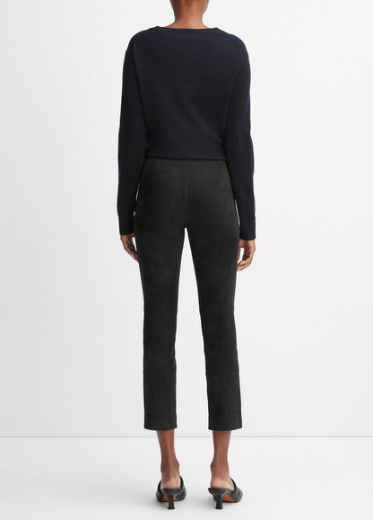 Stretch Suede Split Hem Crop Legging in Leggings COASTAL BLUE | VINCE Women