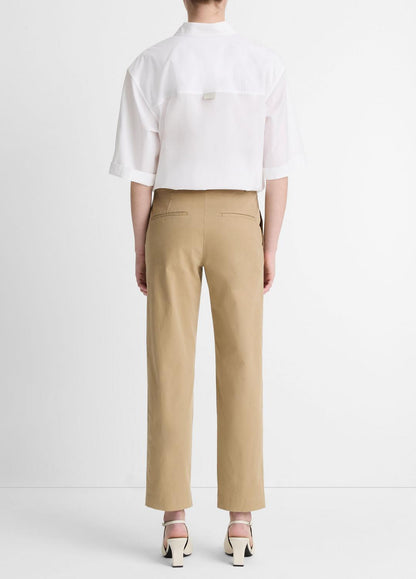 Avery Mid-Rise Italian Stretch-Cotton Chino Pant in Trousers DESERT | VINCE Women