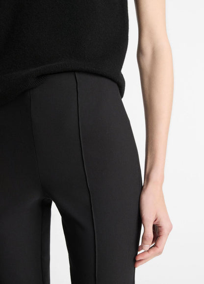Niki Mid-Rise Pintuck Crop Flare Pant in Trousers BLACK | VINCE Women