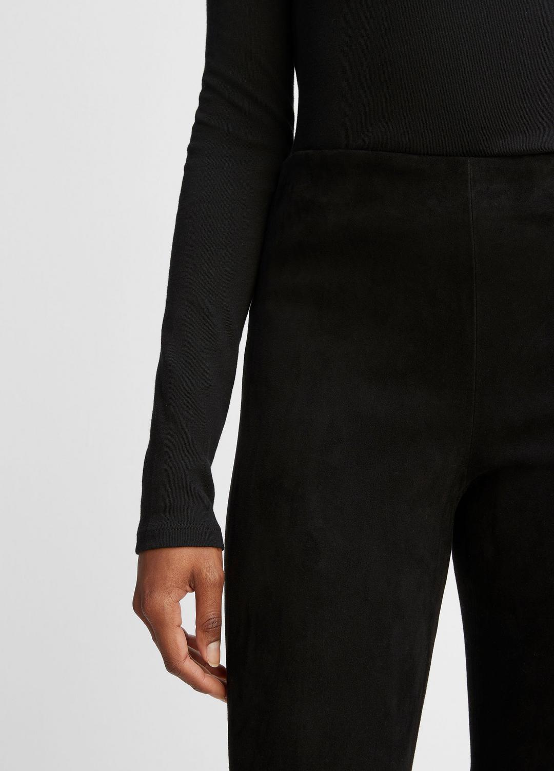 Stretch-Suede Cropped Flare Legging in Leggings BLACK | VINCE Women