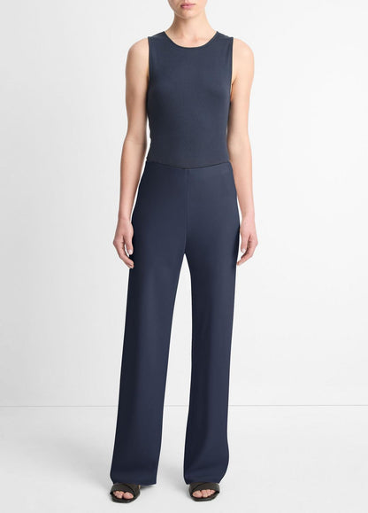 Colette High-Rise Crepe Bias Pant in Trousers COASTAL BLUE | VINCE Women