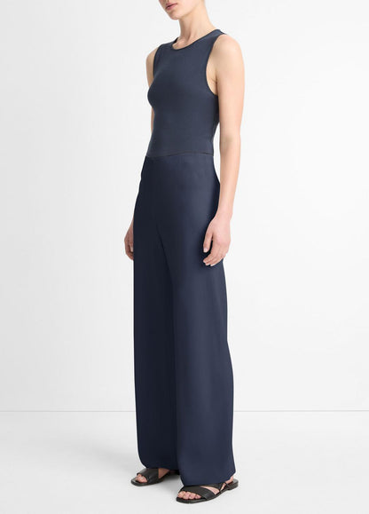 Colette High-Rise Crepe Bias Pant in Trousers COASTAL BLUE | VINCE Women