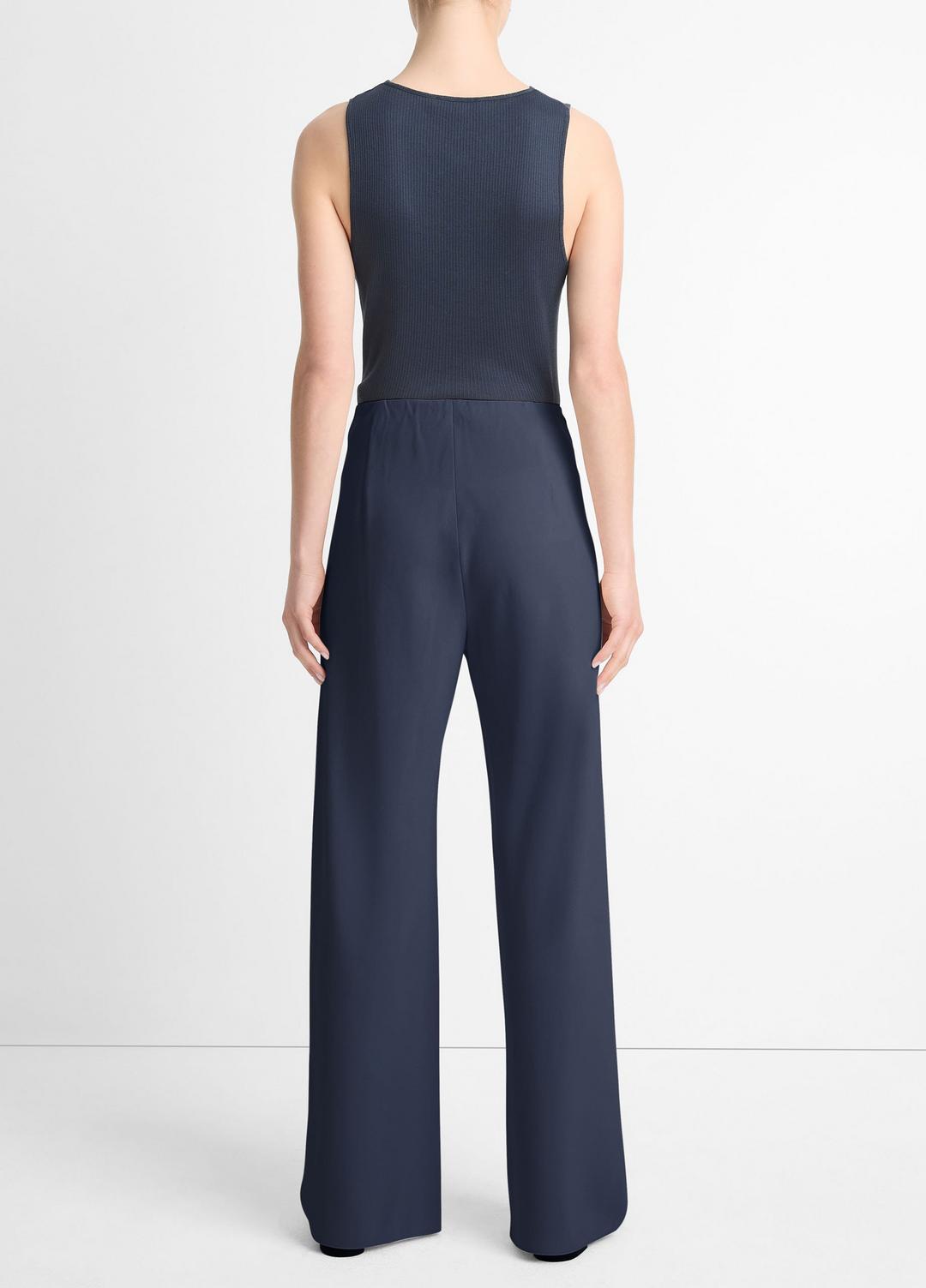 Colette High-Rise Crepe Bias Pant in Trousers COASTAL BLUE | VINCE Women
