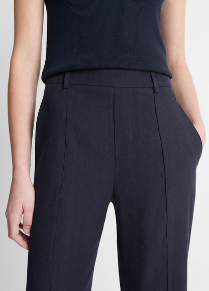Grace Mid-Rise Linen-Blend Pull-On Pant in Trousers COASTAL BLUE | VINCE Women