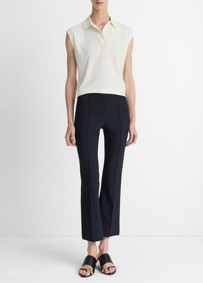 Niki Mid-Rise Pintuck Crop Flare Pant in Pants COASTAL BLUE | VINCE Women