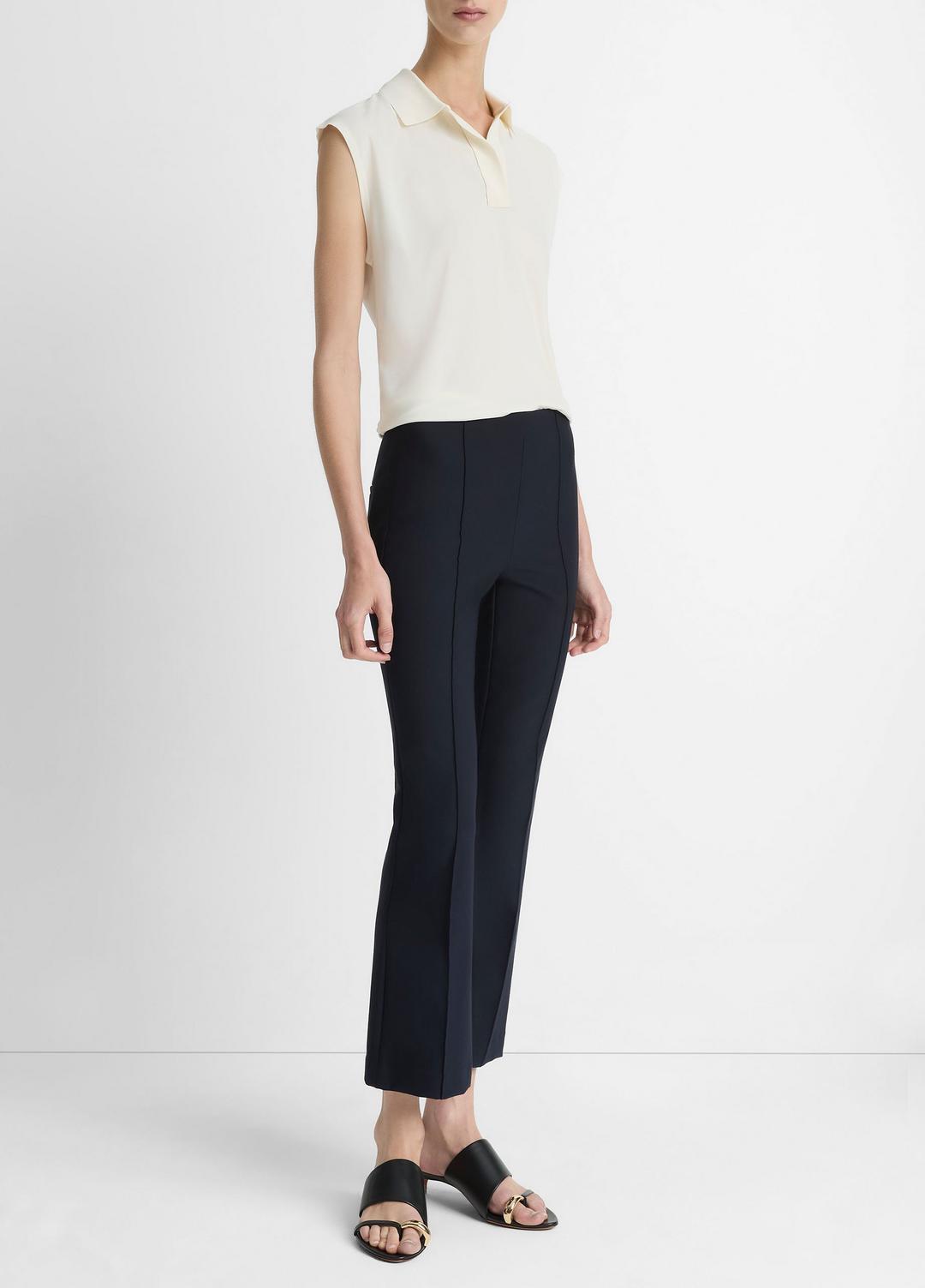 Niki Mid-Rise Pintuck Crop Flare Pant in Pants COASTAL BLUE | VINCE Women