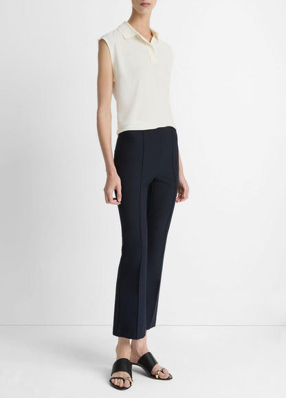 Niki Mid-Rise Pintuck Crop Flare Pant in Pants COASTAL BLUE | VINCE Women