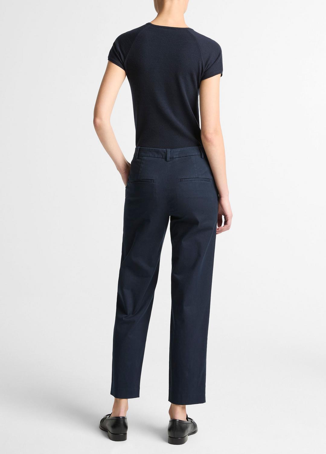 Avery Mid-Rise Italian Stretch-Cotton Chino Pant in Trousers COASTAL BLUE | VINCE Women