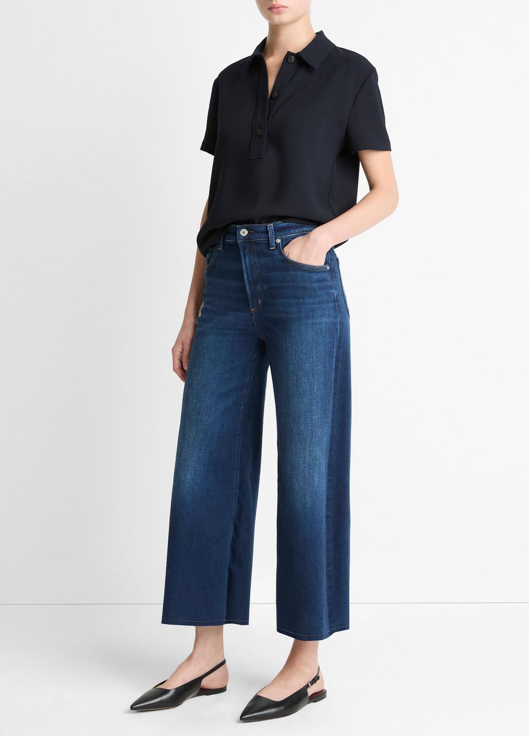 Citizens of Humanity Lyra Wide-Leg Crop Clean-Hem Jean in Denim DAKOTA | VINCE Women