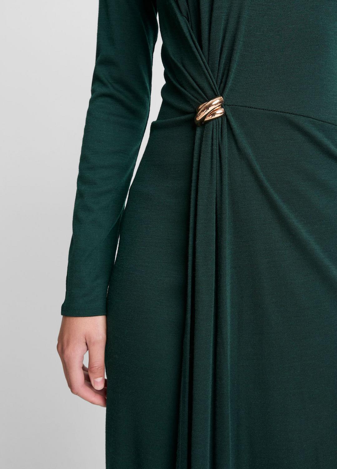 Cinched-Waist Wool-Blend Long-Sleeve Dress in Dresses JUNIPER | VINCE Women