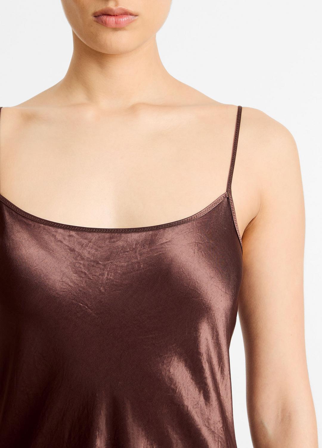 Satin Bias Maxi Slip Dress in Dresses CHOCOLATE | VINCE Women