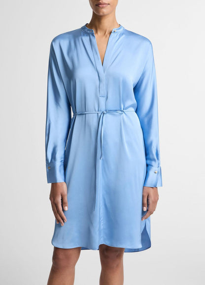 Matte Satin Band-Collar Dress in Dresses HYDRA | VINCE Women