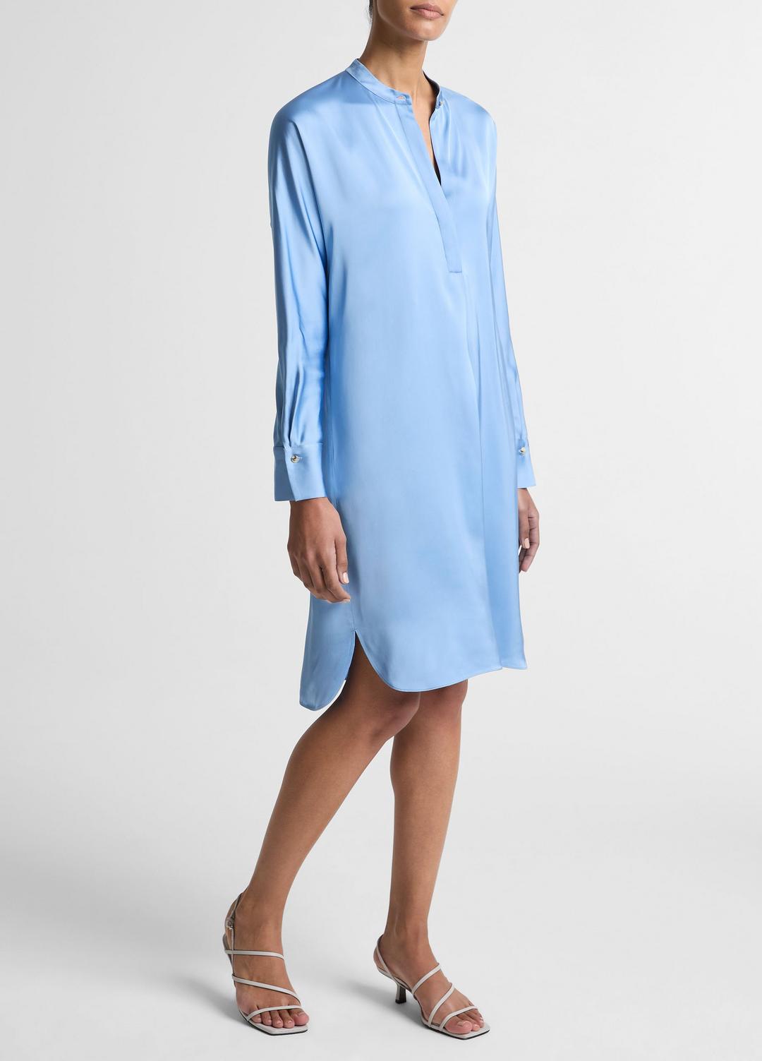 Matte Satin Band-Collar Dress in Dresses HYDRA | VINCE Women