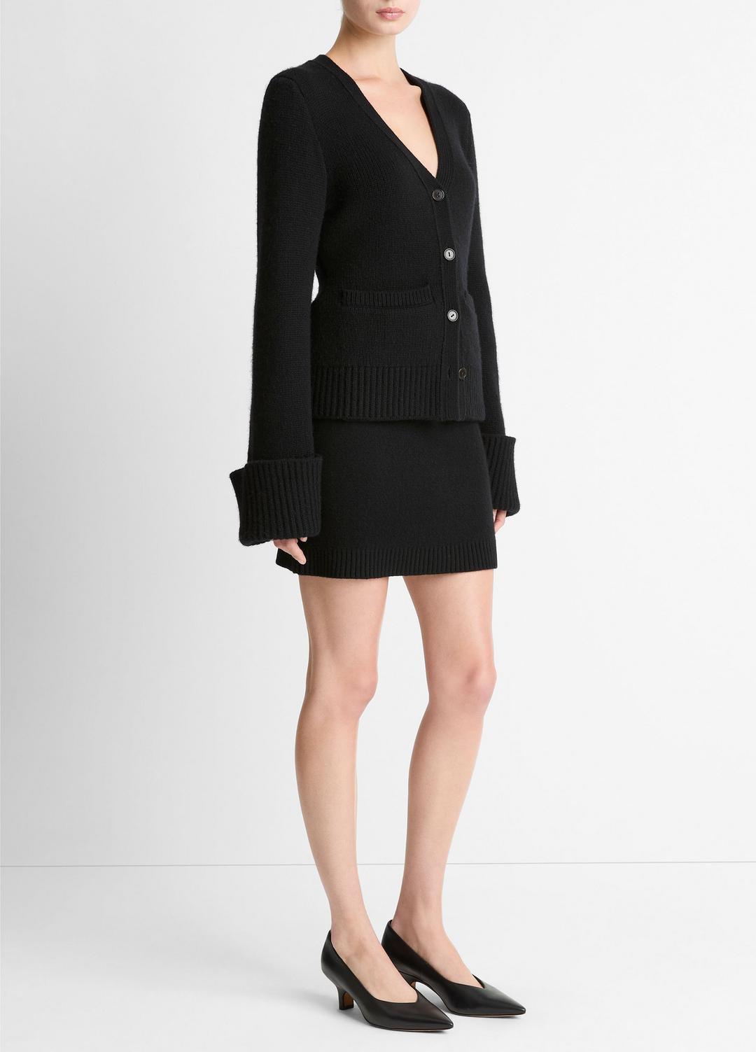 Double-Face Wool & Cashmere-Blend Mini Skirt in Skirts BLACK | VINCE Women