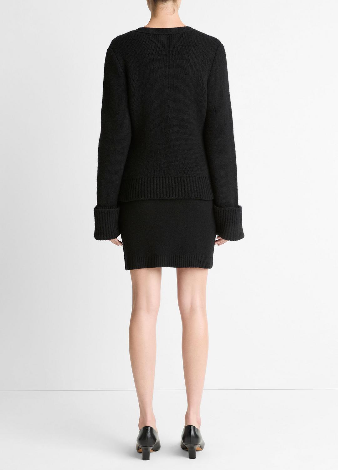 Double-Face Wool & Cashmere-Blend Mini Skirt in Skirts BLACK | VINCE Women