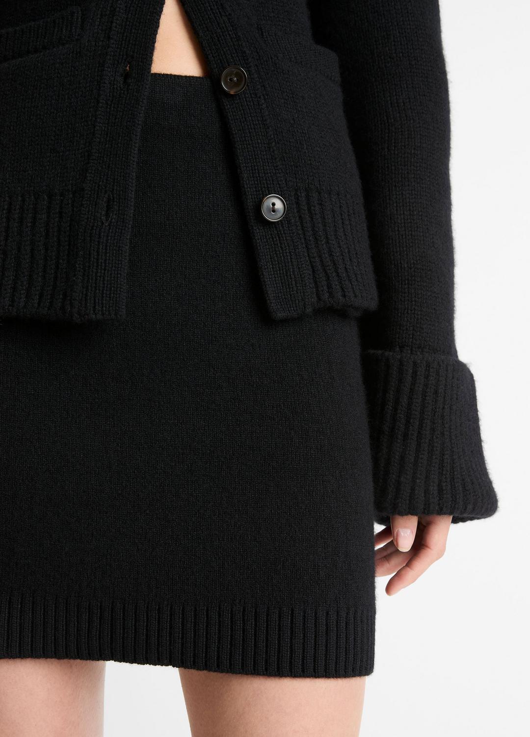Double-Face Wool & Cashmere-Blend Mini Skirt in Skirts BLACK | VINCE Women