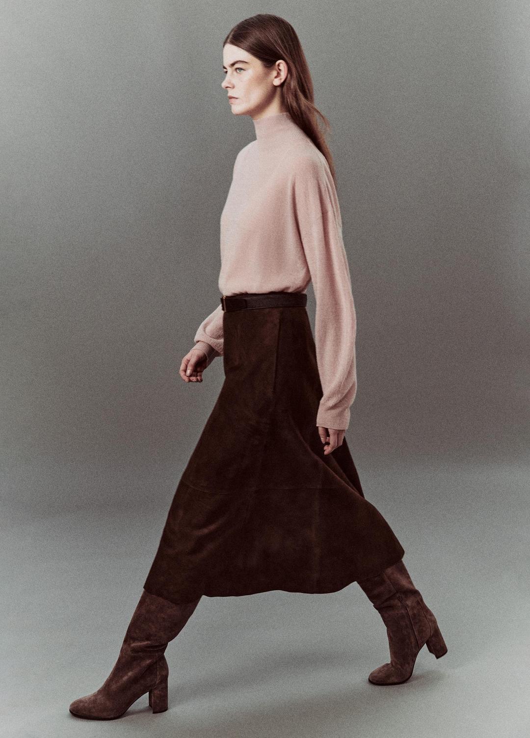 Suede Mid-Rise Flared Skirt in Skirts DEEP ESPRESSO | VINCE Women