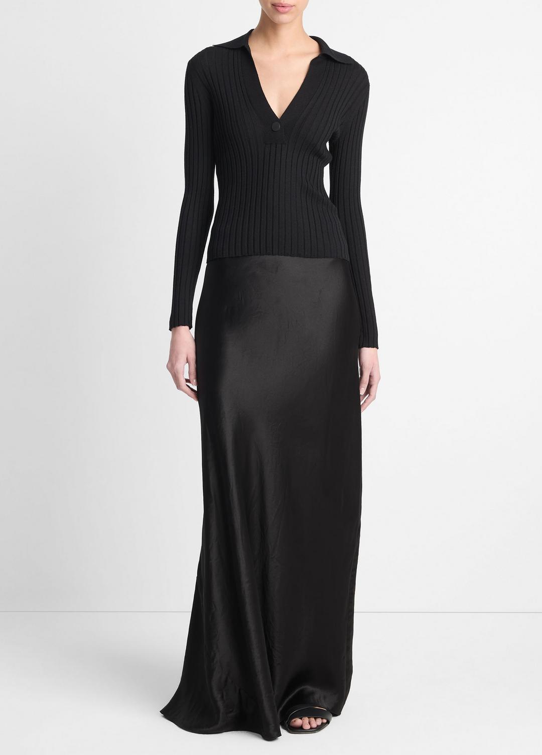 Satin Maxi Skirt in Skirts BLACK | VINCE Women