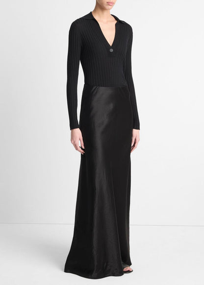Satin Maxi Skirt in Skirts BLACK | VINCE Women