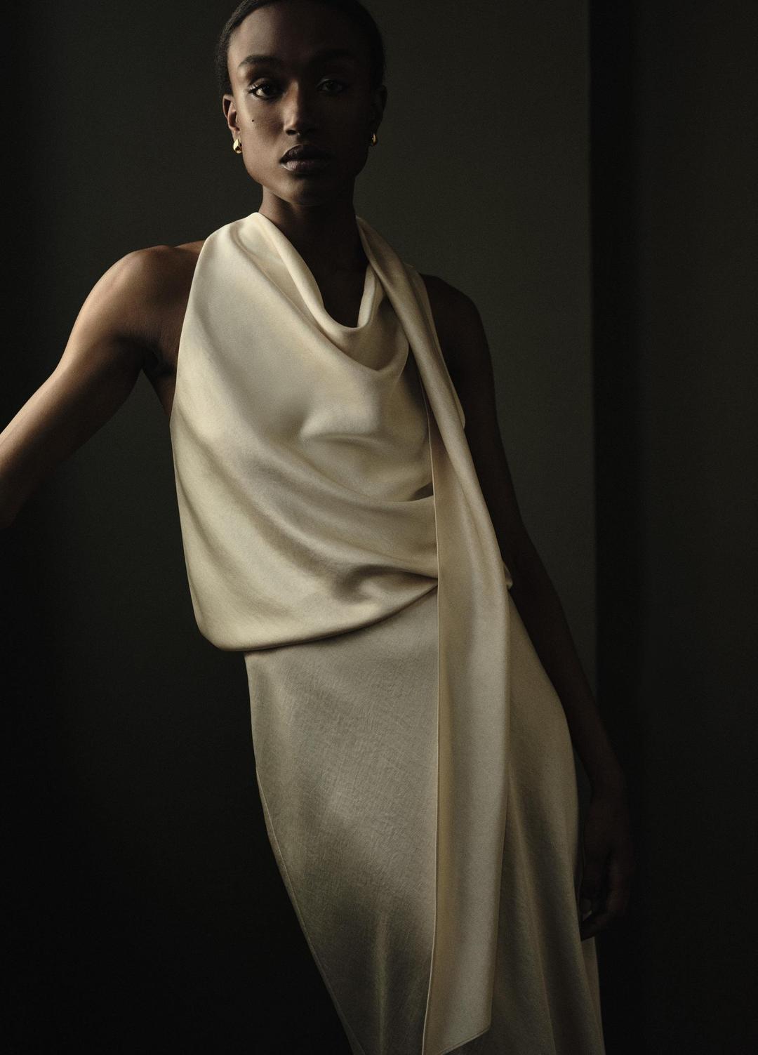 Satin Bias Column Skirt in Skirts BONA | VINCE Women