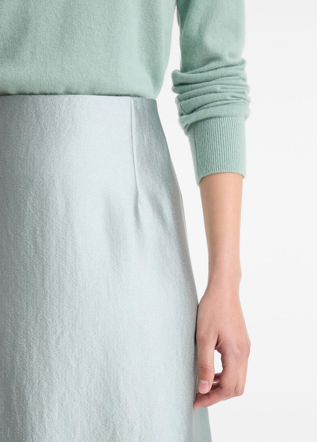 Satin A-Line Knee Skirt in Skirts ALOE STONE | VINCE Women