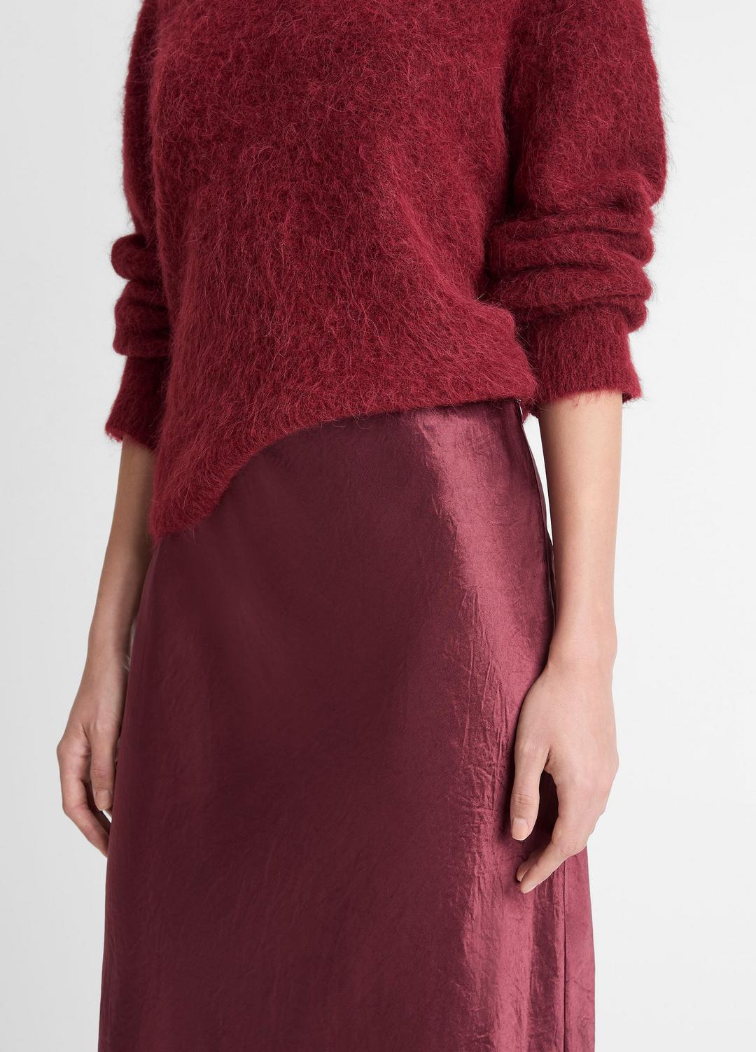 Satin Side-Slit Slip Skirt in Skirts BORDEAUX | VINCE Women