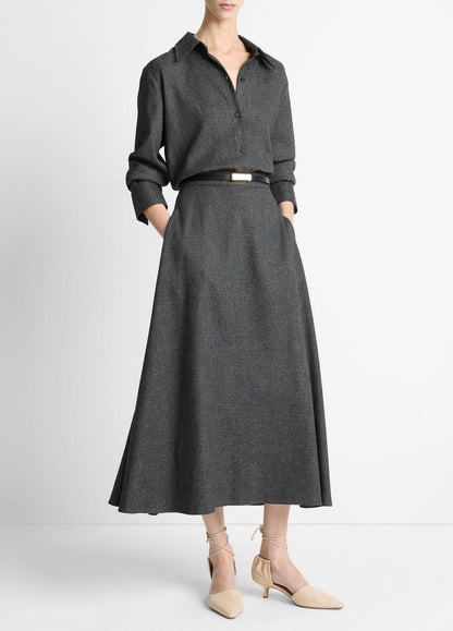 Italian Jaspe Full Skirt in Skirts MEDIUM HEATHER GREY | VINCE Women