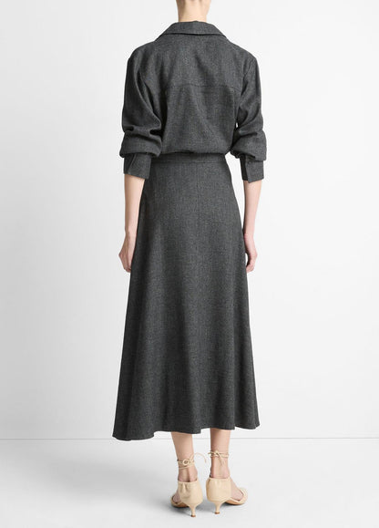 Italian Jaspe Full Skirt in Skirts MEDIUM HEATHER GREY | VINCE Women