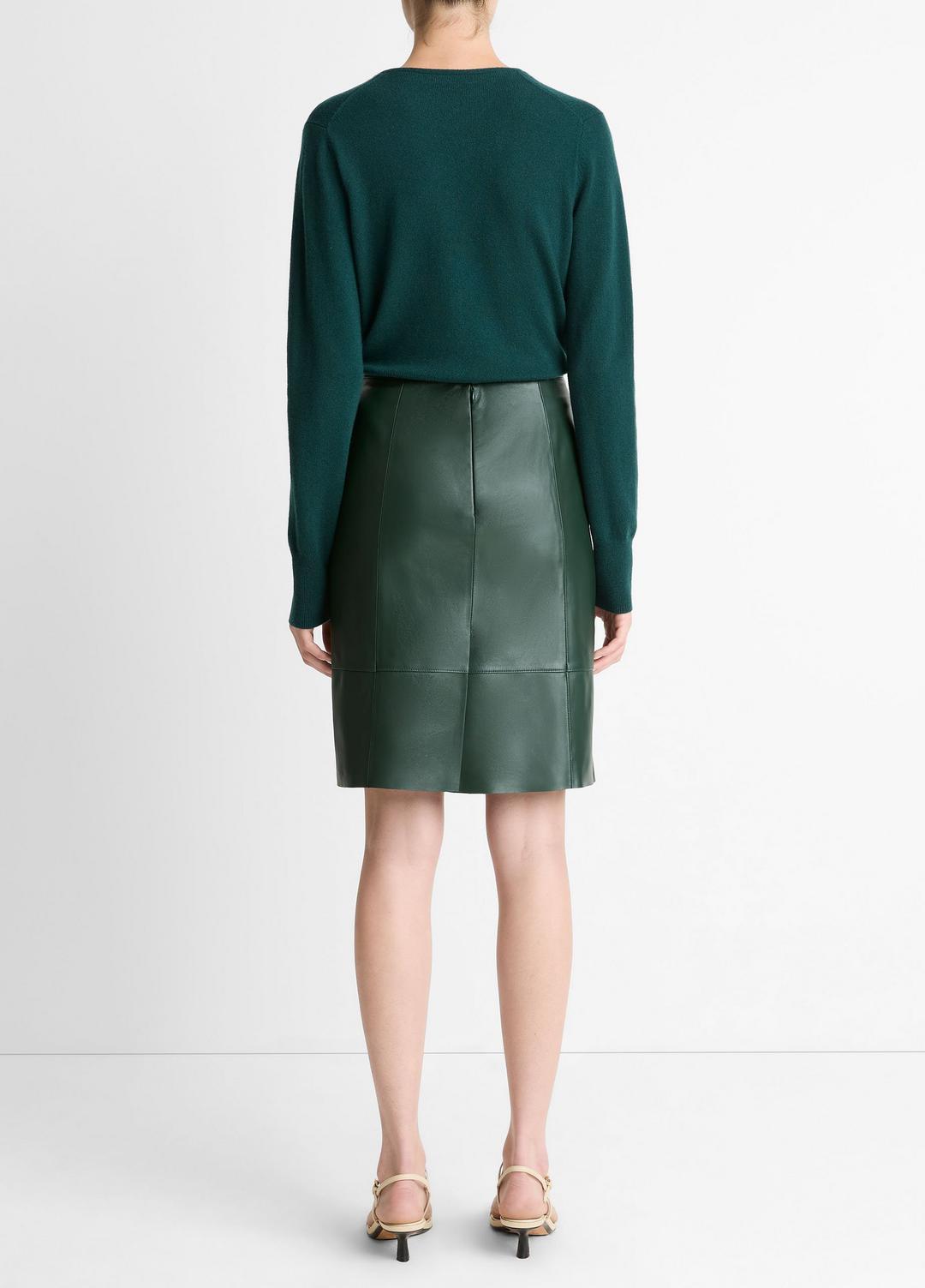 Leather Flared Knee Skirt in Skirts JUNIPER | VINCE Women