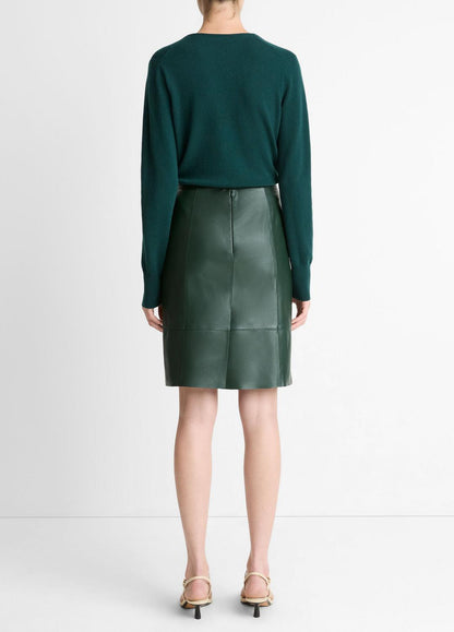 Leather Flared Knee Skirt in Skirts JUNIPER | VINCE Women