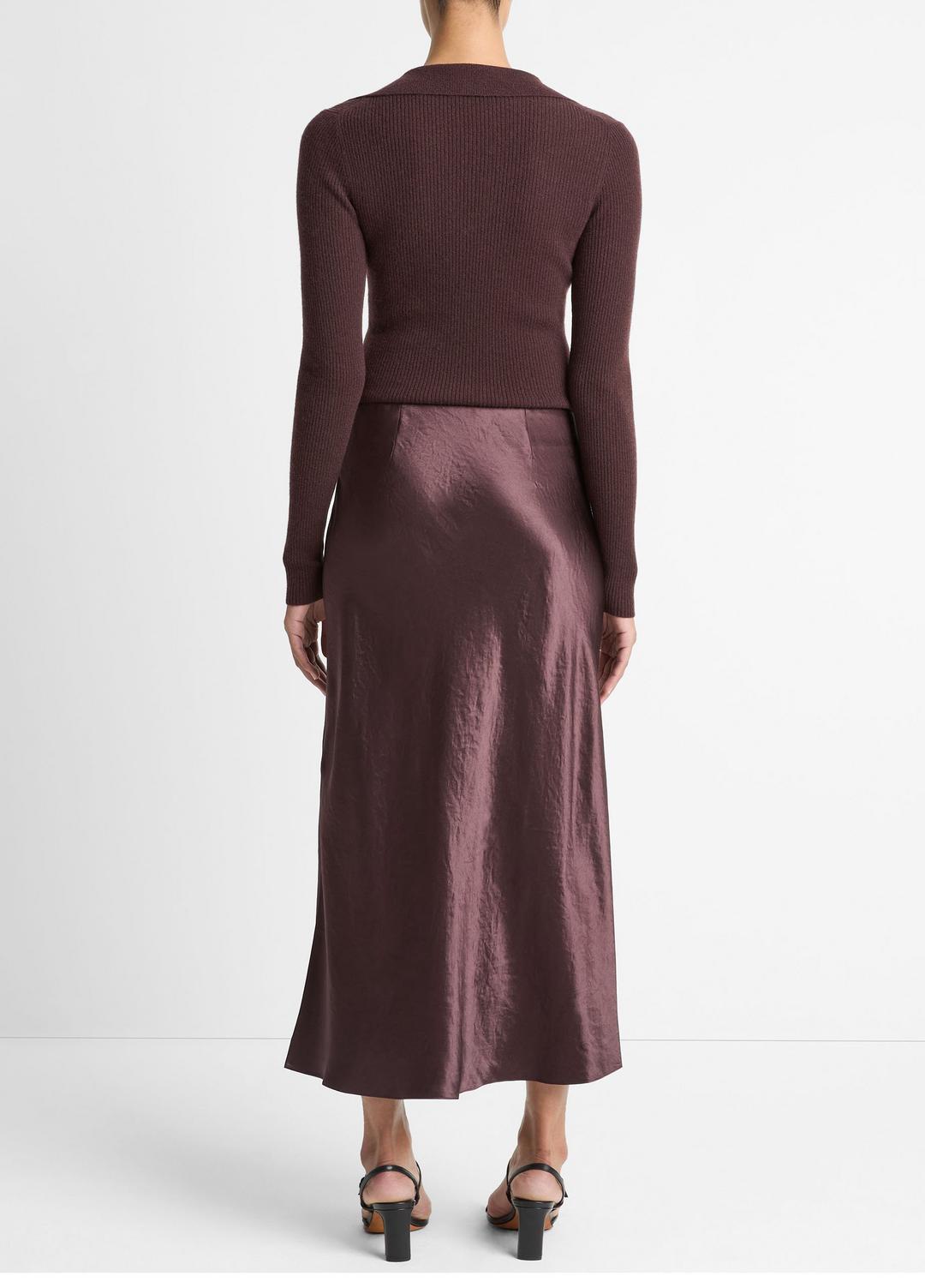 Satin Side-Slit Slip Skirt in Skirts FIG | VINCE Women