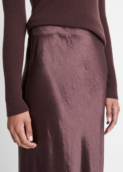 Satin Side-Slit Slip Skirt in Skirts FIG | VINCE Women