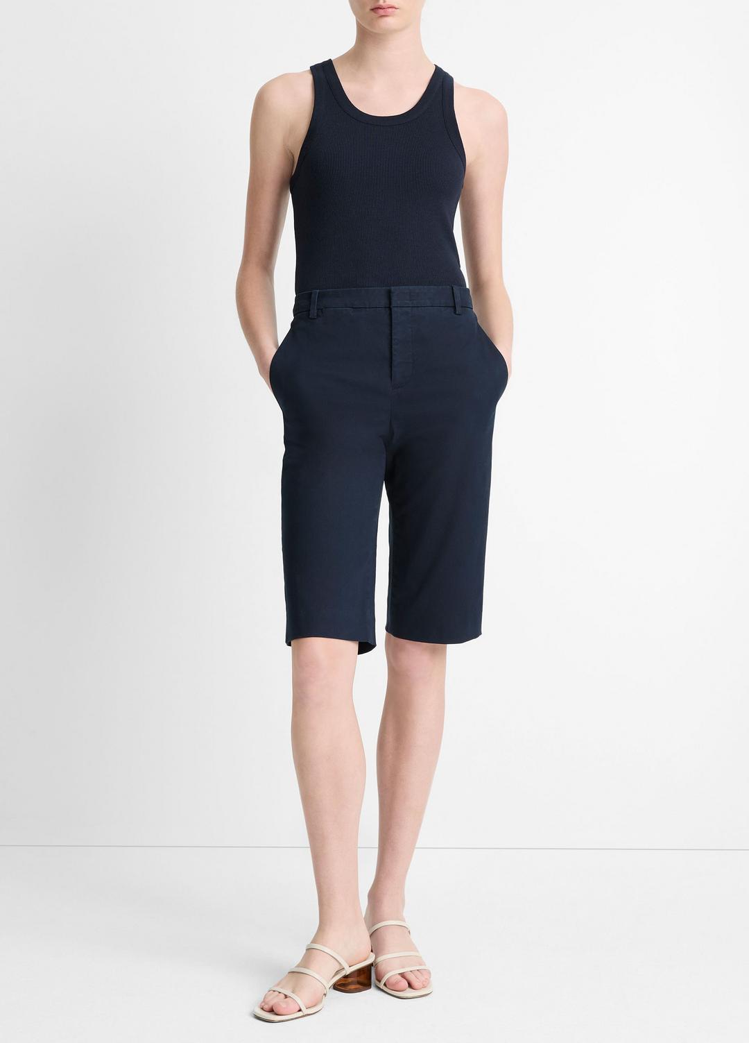 Italian Stretch-Cotton Chino Short in Shorts COASTAL BLUE | VINCE Women