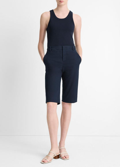 Italian Stretch-Cotton Chino Short in Shorts COASTAL BLUE | VINCE Women