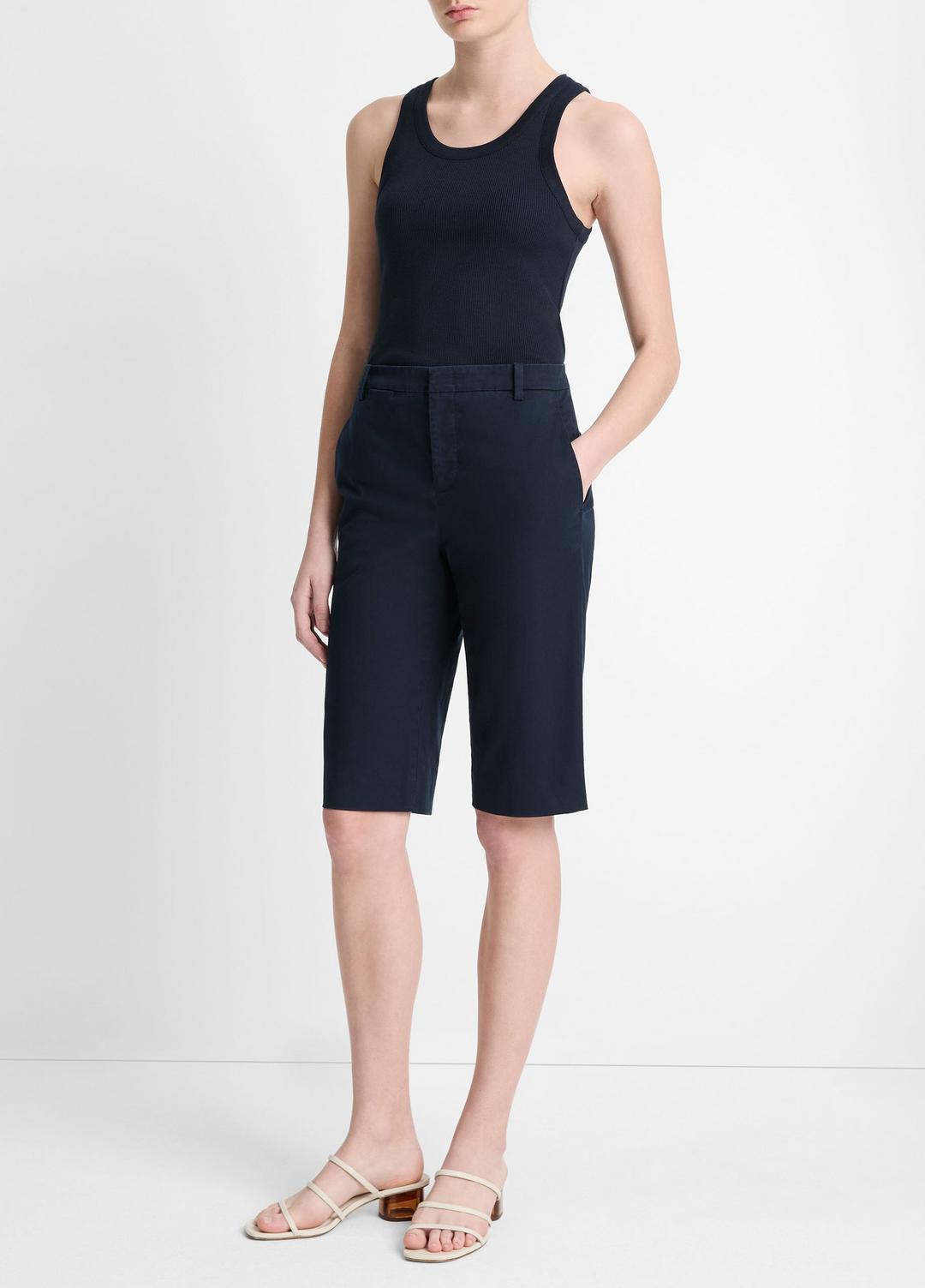 Italian Stretch-Cotton Chino Short in Shorts COASTAL BLUE | VINCE Women