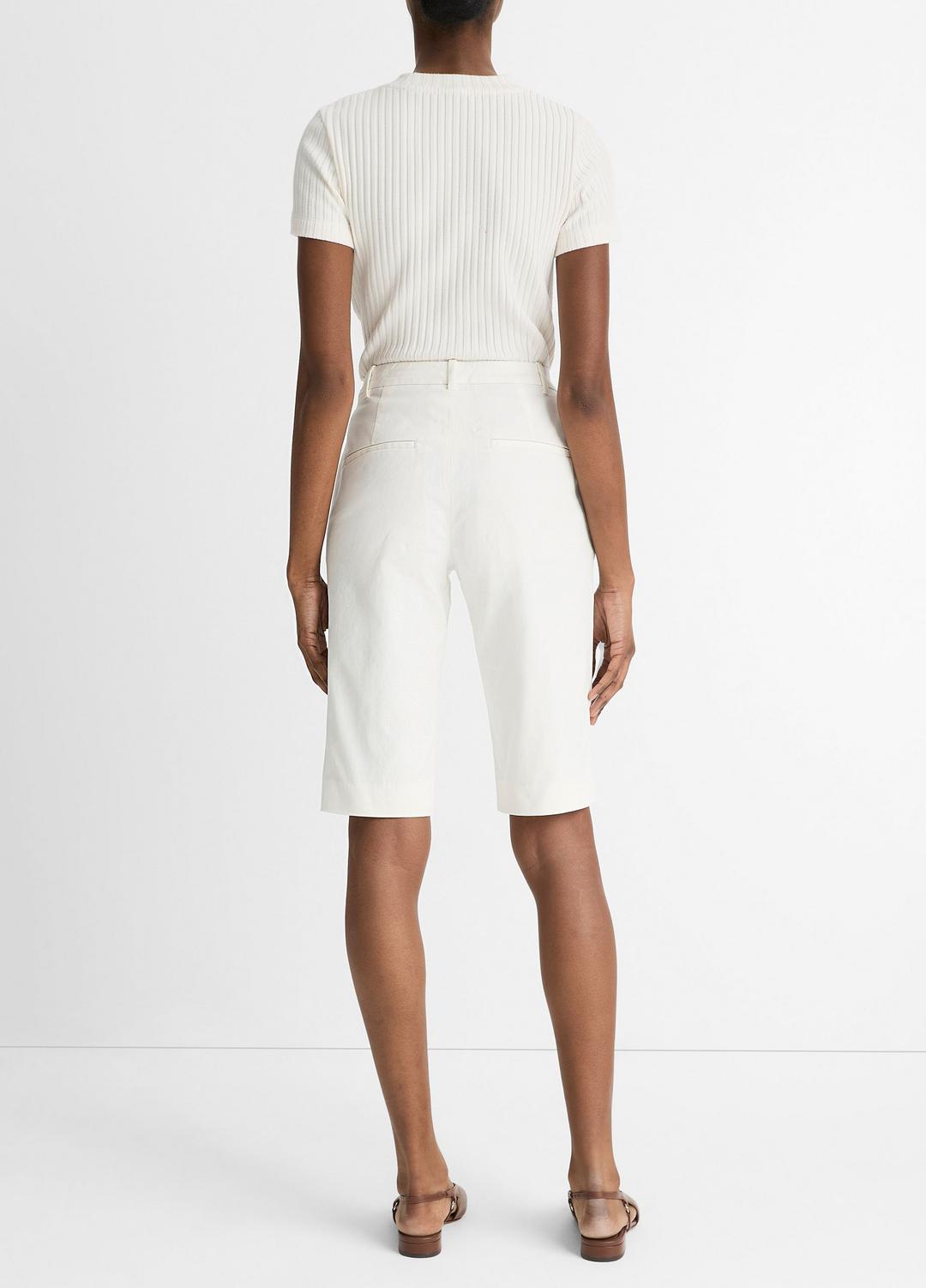 Italian Stretch-Cotton Chino Short in Shorts OFF WHITE | VINCE Women