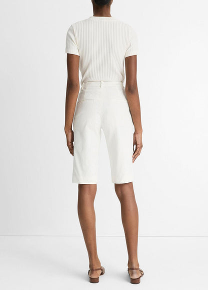 Italian Stretch-Cotton Chino Short in Shorts OFF WHITE | VINCE Women