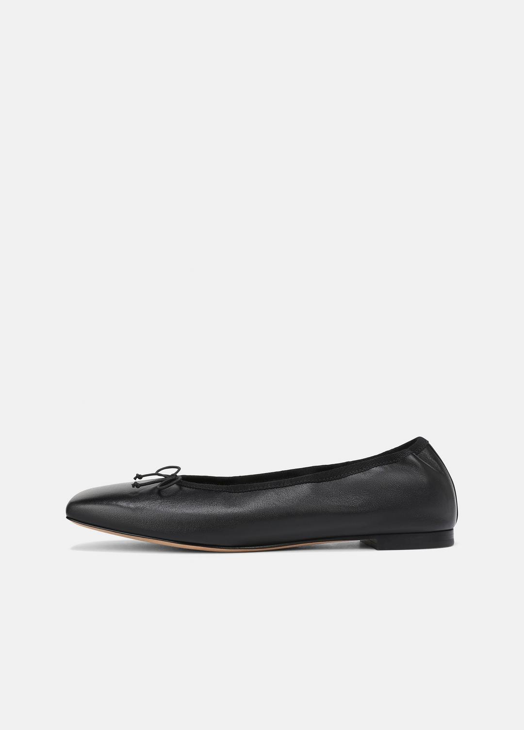 Darla Leather Ballet Flat in Loafers & Flats BLACK | VINCE Women