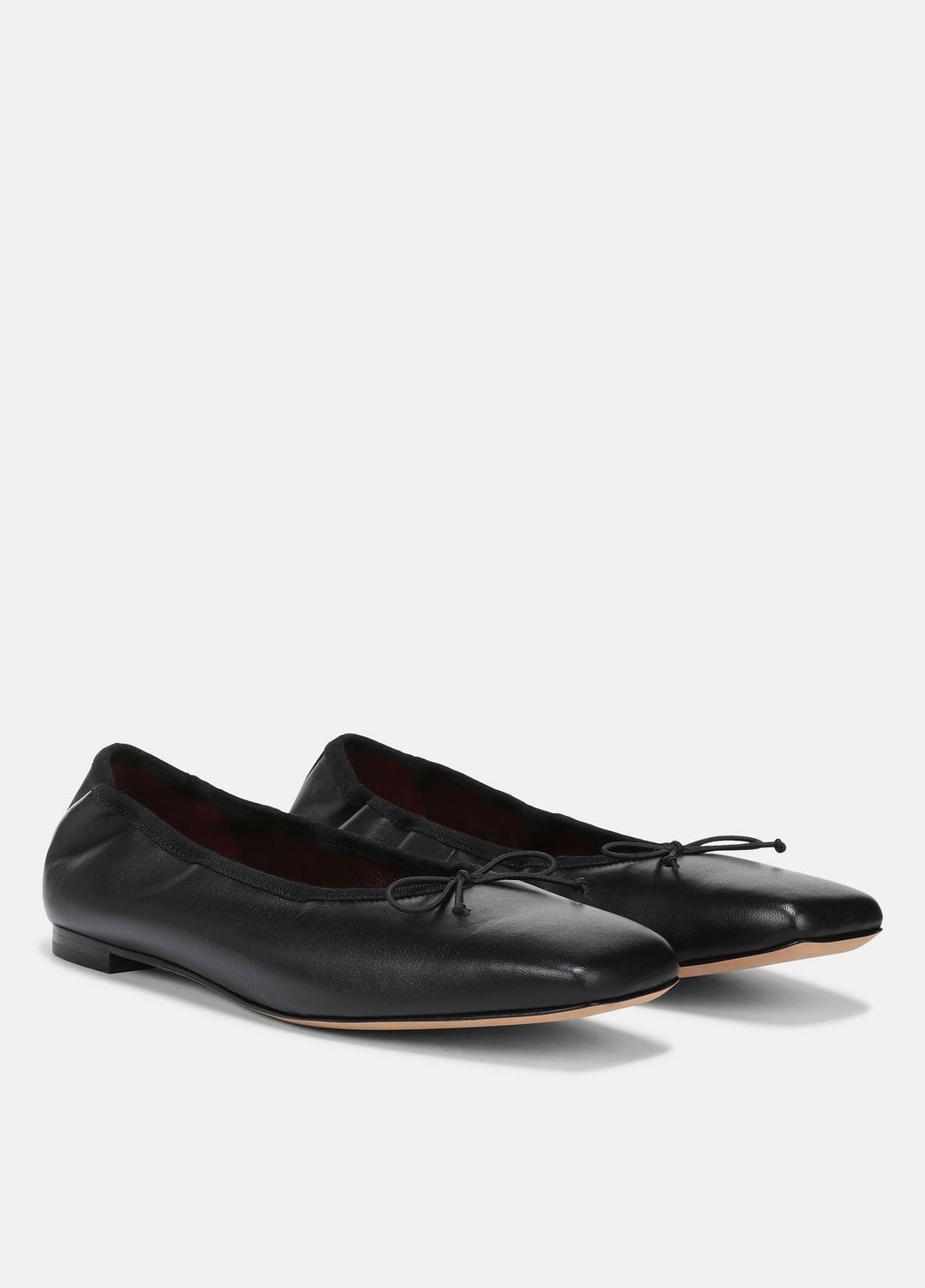 Darla Leather Ballet Flat in Loafers & Flats BLACK | VINCE Women