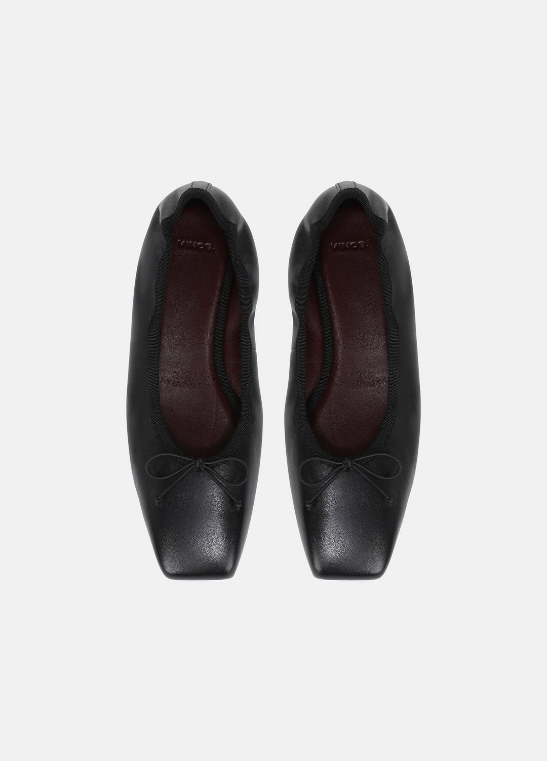 Darla Leather Ballet Flat in Loafers & Flats BLACK | VINCE Women